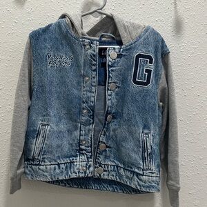 GAP Kids Denim Jacket with Gray Hoodie